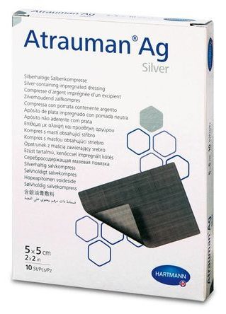 Atrauman Pansament plasa argint si grasimi neutre 5x5cm 10 bucati