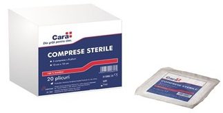 Comprese sterile Cara tifon 10x10 cm pliate pentru pansamente externe