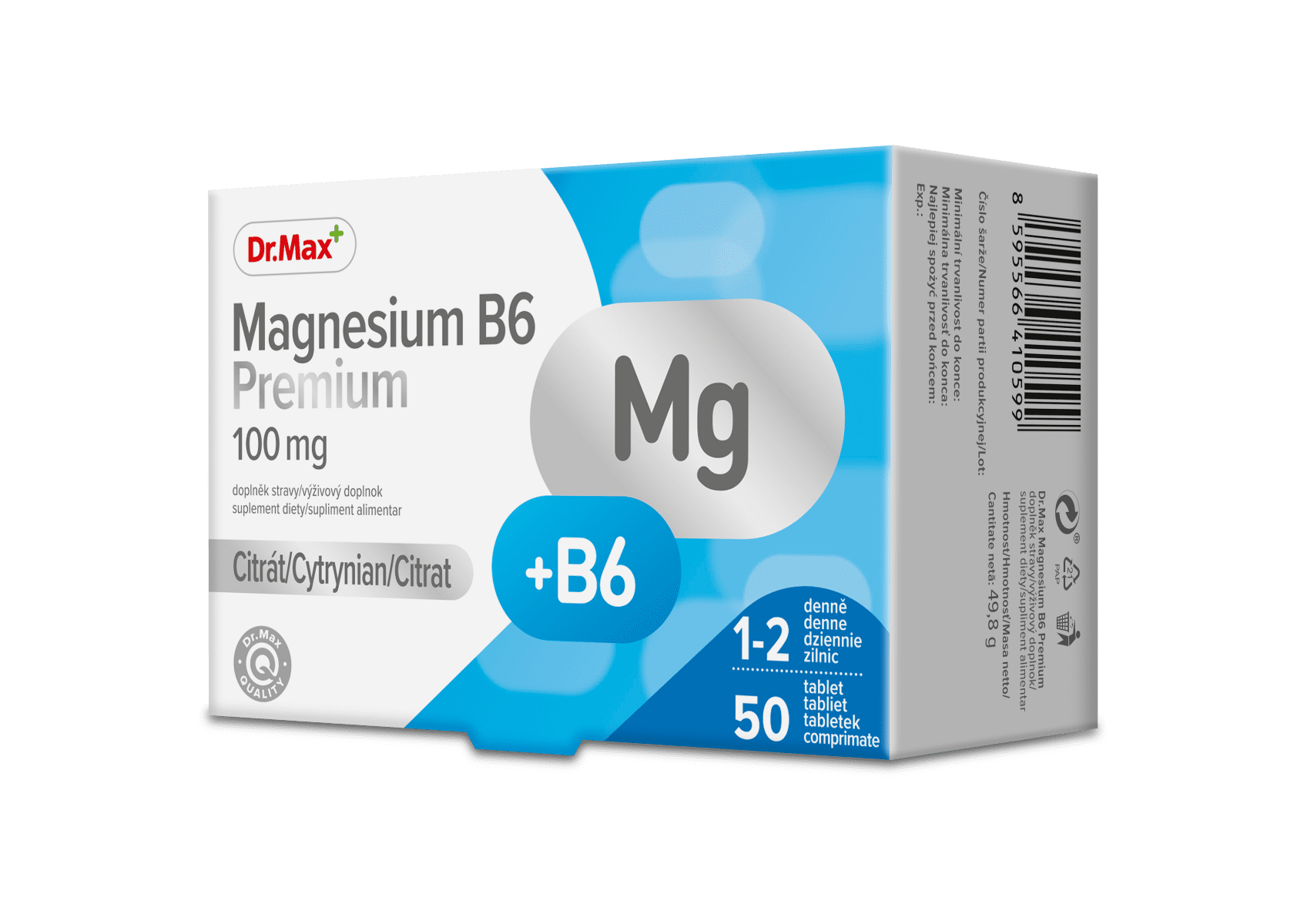 Dr. Max Magnesium B6 Premium Supliment cu Vitamina B6 50 Comprimate