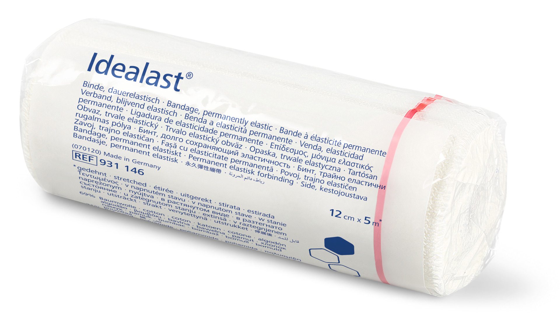 Fasa elastica Idealast 12cmx5m bumbac creponat compresie moderata