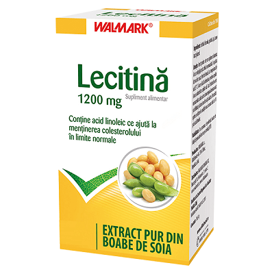 Lecitina 1200mg 30 capsule Walmark Extract soia mentine colesterol
