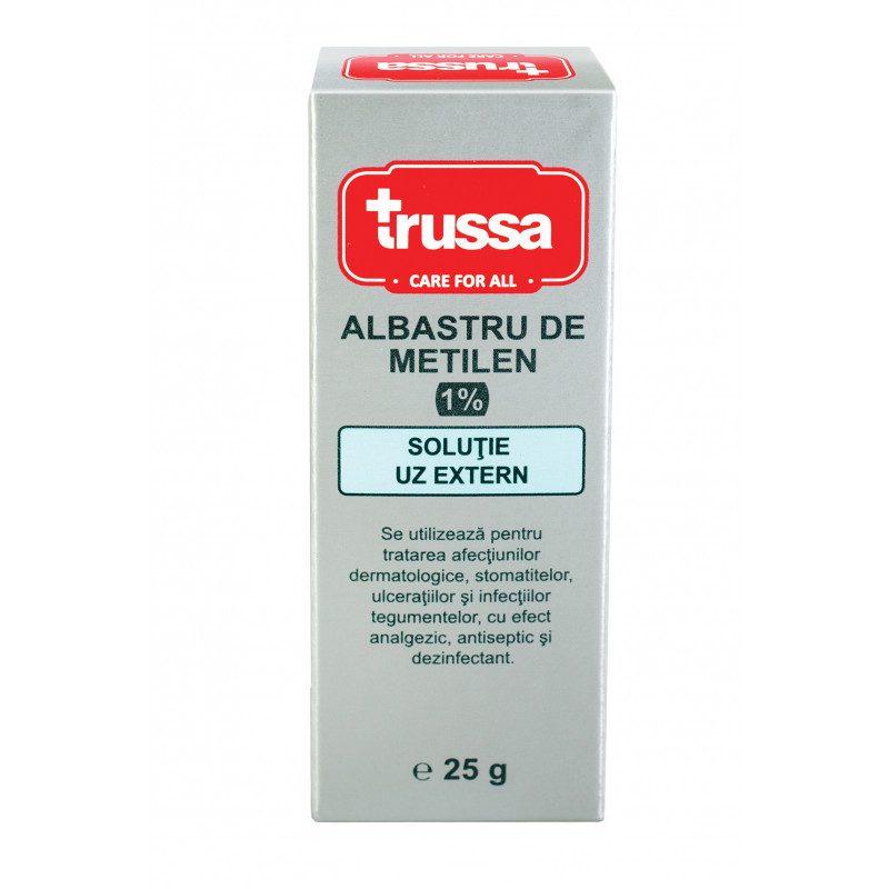 Trussa Albastru Metilen 1% 25g Solutie Antiseptica pentru Stomatite si Infectii Piele