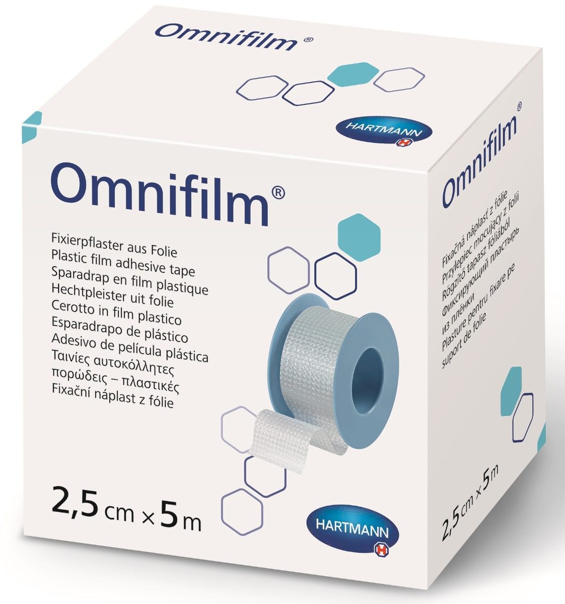 Plasture hipoalergen Omnifilm 2.5cmx5m folie poroasa rupere usoara