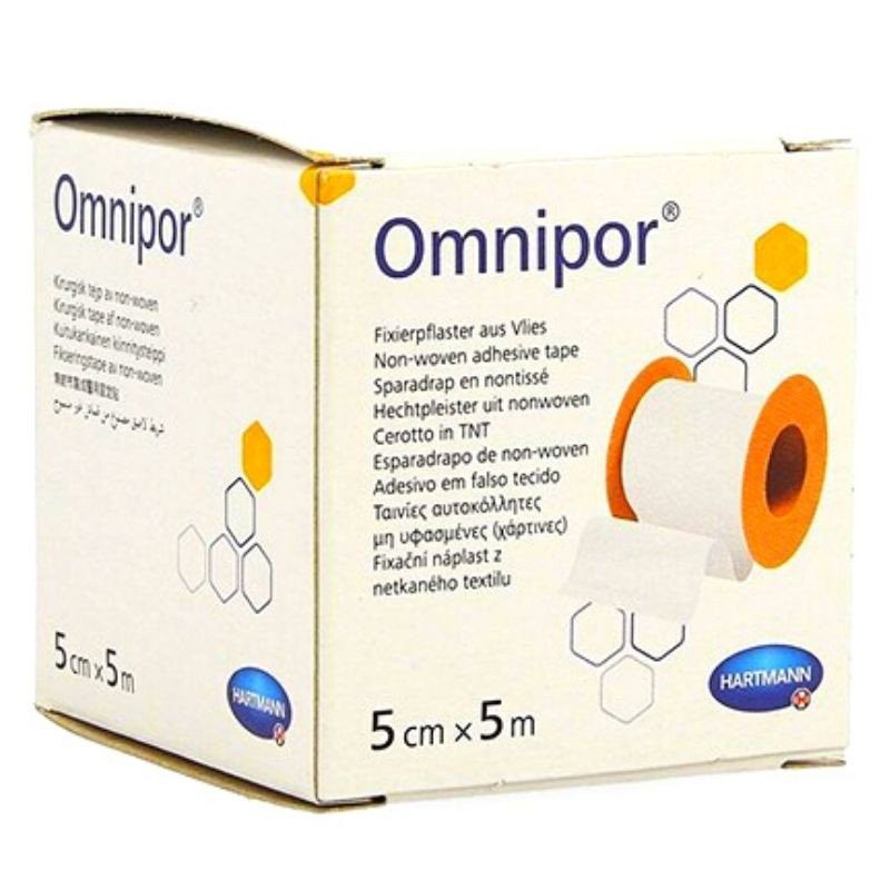Plasture hipoalergen Omnipor suport hartie 5cm x5m 1 buc aderenta ridicata