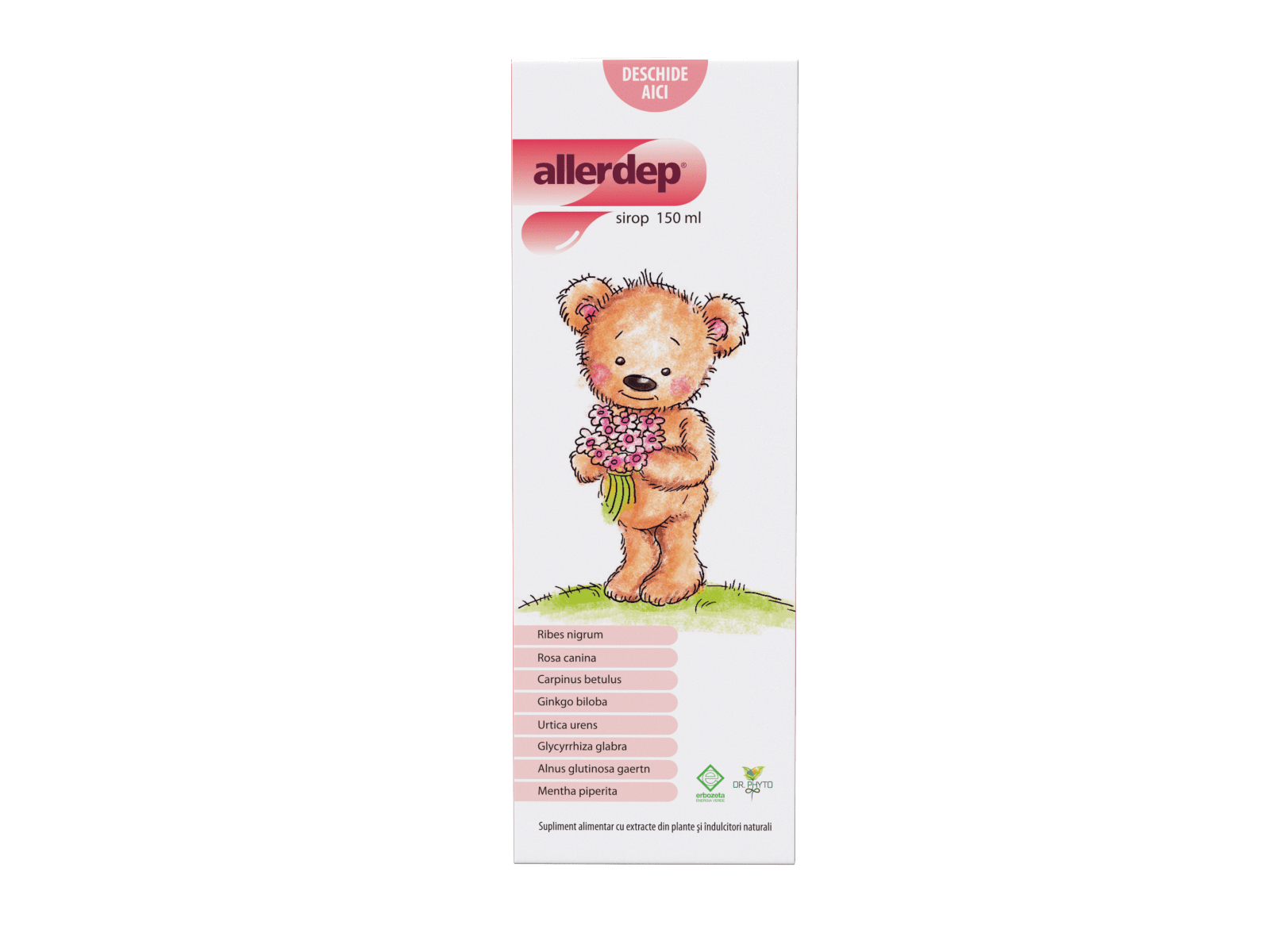 Allerdep Sirop 150ml Dr Phyto cu Extracte Plante Sustinere Tract Respirator