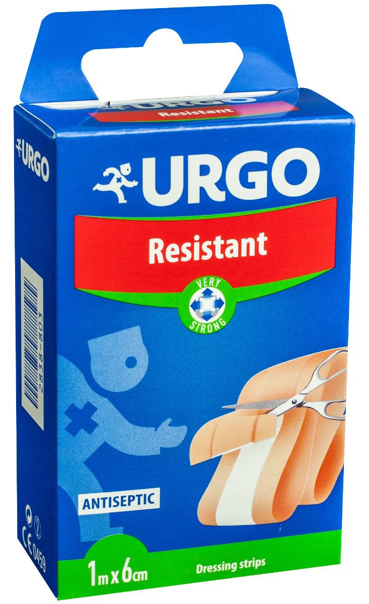 Banda adeziva rezistenta Urgo 1mx6cm textila hipoalergenica antiseptica