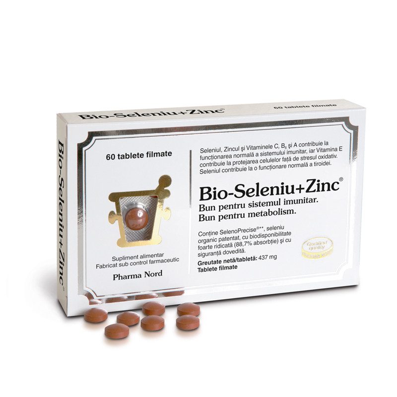 Bio-Seleniu + Zinc Pharma Nord 60 tablete SelenoPrecise 25 ani experienta