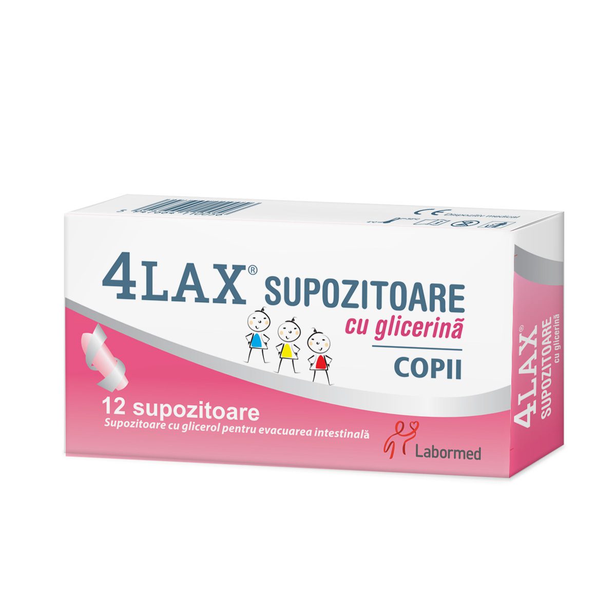 Labormed 4Lax Supozitoare Glicerina Copii 12 Bucati Constipatie Evacuare